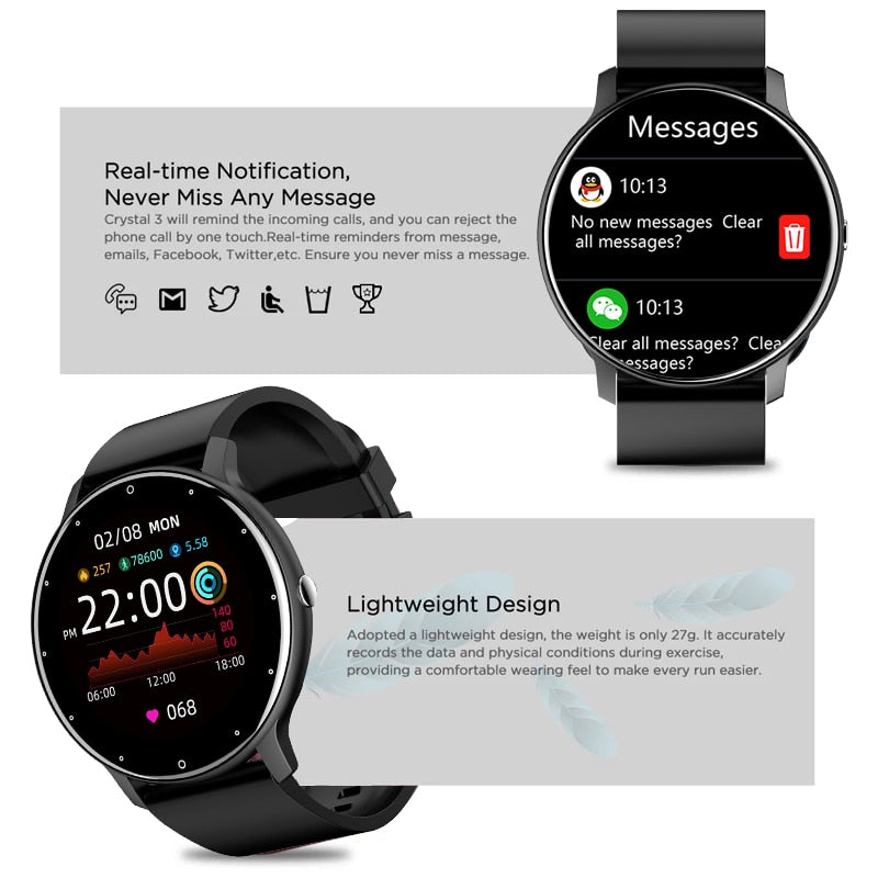 New Smart Watch for Man Women Waterproof Heart Rate Fitness Men Sports Smartwatch for iPhone Android Xiaomi Huawei SMART WATCH