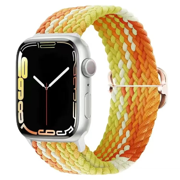Nylon braided solo loop Strap For Apple Watch UItra 8 7 41mm 45mm 49mm 6 5 4 SE 44mm 40mm Adjustable Elastic iWatch 3 42mm Belt
