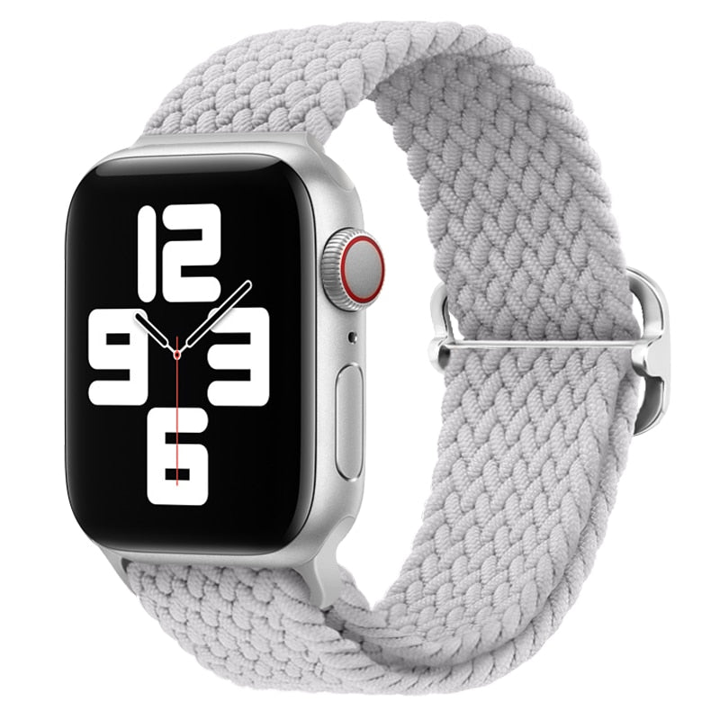 Nylon braided solo loop Strap For Apple Watch UItra 8 7 41mm 45mm 49mm 6 5 4 SE 44mm 40mm Adjustable Elastic iWatch 3 42mm Belt