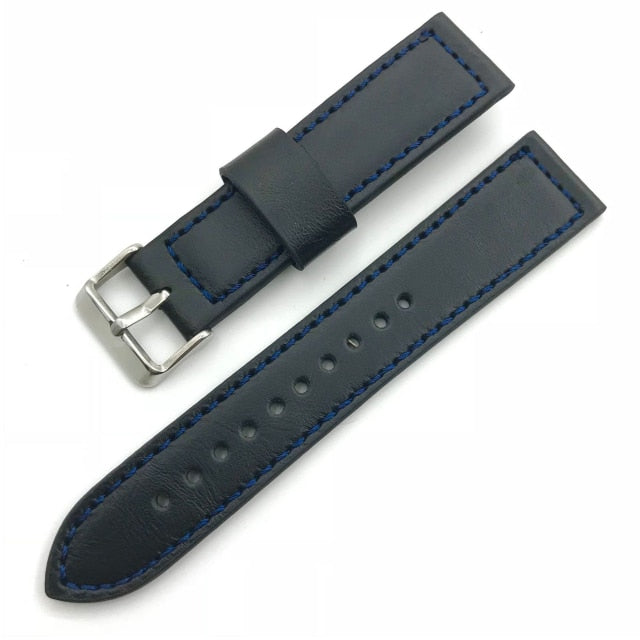Vintage Leather Stainless Steel Strap