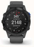 Garmin Fenix 6 Pro Solar 47mm Stainless Steel Black With Black Band (Blue Buttons)