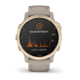 Garmin Fenix 6s Pro Solar Light gold GPS Smartwatch Running Charger Band