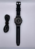 Garmin Fenix 6 Pro Solar Smartwatch 47mm DLC Bezel Charger GPS Black Silicone Band